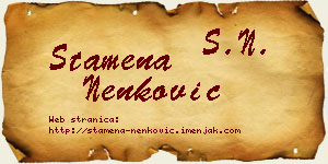 Stamena Nenković vizit kartica